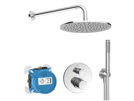 Ideal Standard CeraTherm - Sprchový set s termostatem pod omítku, s tělesem, průměr 30 cm, chrom A7573AA