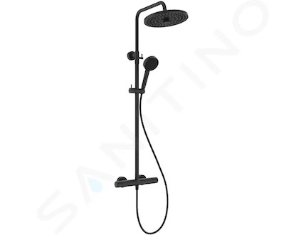 Ideal Standard Ceratherm T25+ - Sprchový set s termostatem, průměr 26 cm, 2 proudy, hedvábná černá A8497XG
