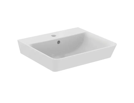 Ideal Standard Connect Air - Umyvadlo Cube 50x45x16 cm, s přepadem, otvor pro baterii, s Ideal Plus, bílá E0301MA