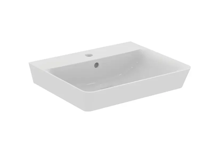 Ideal Standard Connect Air - Umyvadlo Cube 55x46x16 cm, s přepadem, otvor pro baterii, s Ideal Plus, bílá E0299MA