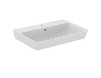 Ideal Standard Connect Air - Umyvadlo Cube, 65x46x16 cm, s přepadem, otvor pro baterii, s Ideal Plus, bílá E0297MA