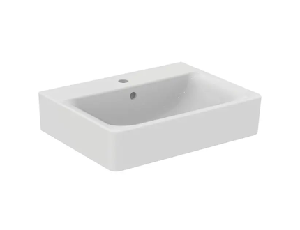 Ideal Standard Connect - Umyvadlo Cube, 60x46x18 cm, s přepadem, otvor pro baterii, bílá E714101