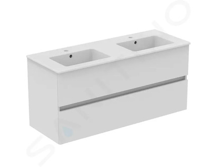 Ideal Standard Eurovit+ - Skříňka s dvojumyvadlem, 55x120x44 cm, 2 zásuvky, lesklá bílá R0576WG