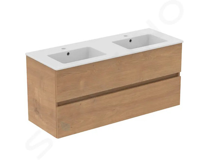 Ideal Standard Eurovit+ - Skříňka s dvojumyvadlem, 55x120x44 cm, 2 zásuvky, přírodní dub R0576Y8