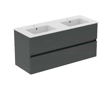 Ideal Standard Eurovit+ - Skříňka s dvojumyvadlem, 55x120x44 cm, 2 zásuvky, tmavě šedá R0576TI