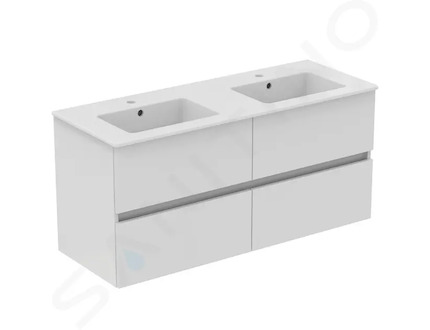 Ideal Standard Eurovit+ - Skříňka s dvojumyvadlem, 55x120x44 cm, 4 zásuvky, lesklá bílá R0577WG