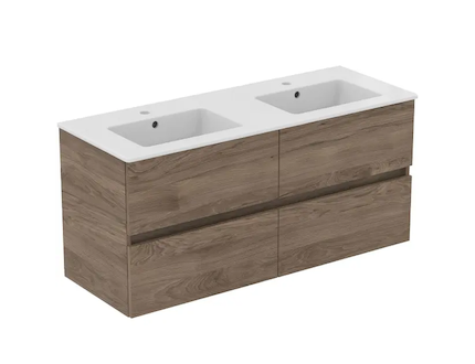 Ideal Standard Eurovit+ - Skříňka s dvojumyvadlem, 55x120x44 cm, 4 zásuvky, ořech R0577Y9