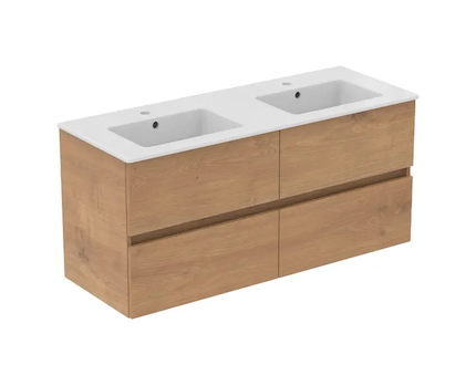 Ideal Standard Eurovit+ - Skříňka s dvojumyvadlem, 55x120x44 cm, 4 zásuvky, přírodní dub R0577Y8