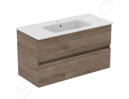 Ideal Standard Eurovit+ - Skříňka s umyvadlem, 55x100x44 cm, 2 zásuvky, ořech R0575Y9