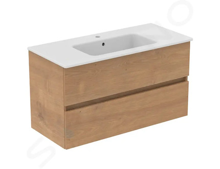 Ideal Standard Eurovit+ - Skříňka s umyvadlem, 55x100x44 cm, 2 zásuvky, přírodní dub R0575Y8