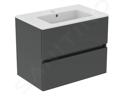 Ideal Standard Eurovit+ - Skříňka s umyvadlem, 55x70x44 cm, 2 zásuvky, tmavě šedá R0573TI