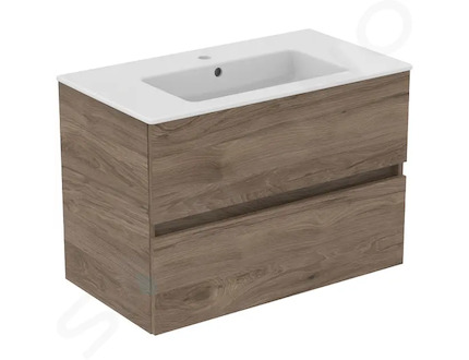 Ideal Standard Eurovit+ - Skříňka s umyvadlem, 55x80x44 cm, 2 zásuvky, ořech R0574Y9