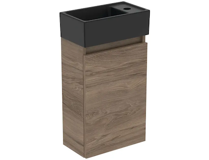 Ideal Standard Eurovit+ - Skříňka s umývátkem, 55x35x20 cm, 1 dvířka, ořech/hedvábná černá R0578Y9