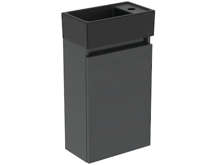 Ideal Standard Eurovit+ - Skříňka s umývátkem, 55x35x20 cm, 1 dvířka, tmavě šedá/hedvábná černá R0578TI
