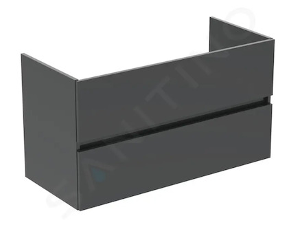 Ideal Standard Eurovit - Umyvadlová skříňka, 55x100x44 cm, 2 zásuvky, lesklá šedá R0265TI