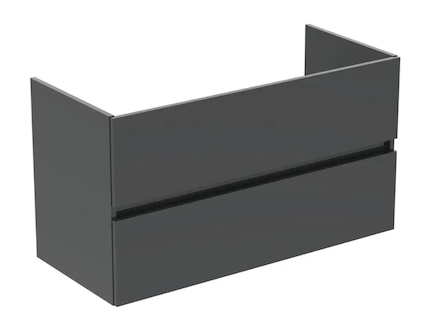 Ideal Standard Eurovit+ - Umyvadlová skříňka, 55x100x44 cm, 2 zásuvky, lesklá šedá R0265TI