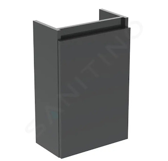 Ideal Standard Eurovit - Umyvadlová skříňka, 55x35x20 cm, 1 dvířka, panty L/P, lesklá šedá R0271TI