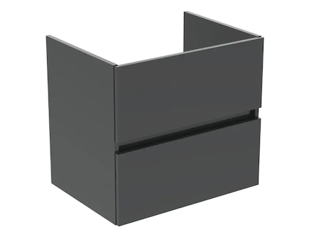 Ideal Standard Eurovit+ - Umyvadlová skříňka, 55x60x44 cm, 2 zásuvky, lesklá šedá R0259TI