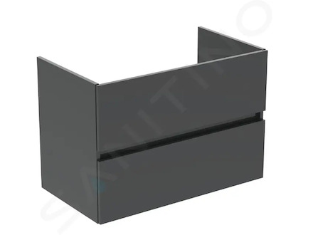 Ideal Standard Eurovit - Umyvadlová skříňka, 55x80x44 cm, 2 zásuvky, lesklá šedá R0263TI