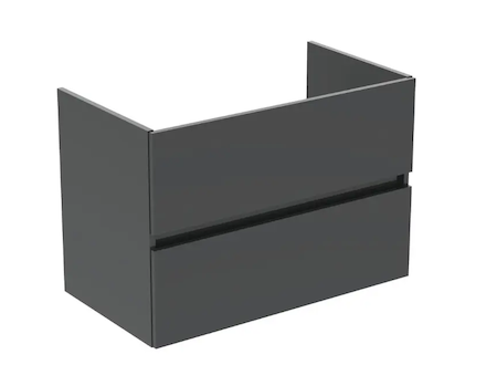 Ideal Standard Eurovit+ - Umyvadlová skříňka, 55x80x44 cm, 2 zásuvky, lesklá šedá R0263TI