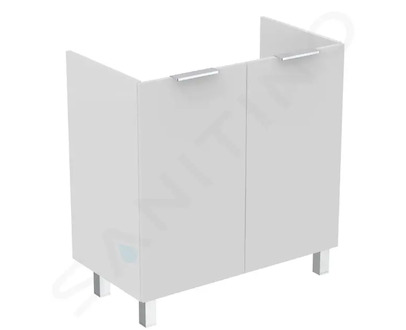 Ideal Standard Eurovit - Umyvadlová skříňka, 84x80x44 cm, 2 dvířka, panty L/P, lesklá bílá R0262WG