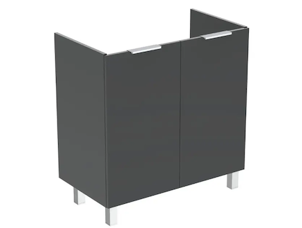 Ideal Standard Eurovit+ - Umyvadlová skříňka, 84x80x44 cm, 2 dvířka, panty L/P, lesklá šedá R0262TI