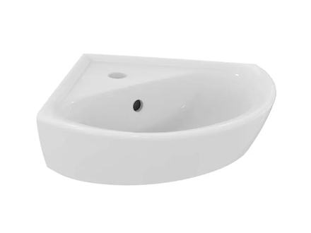 Ideal Standard Eurovit - Umývátko rohové 48x35 cm, s přepadem, otvor pro baterii, bílá E872701