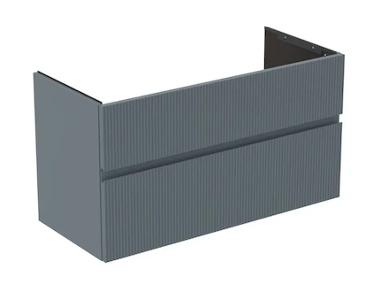 Ideal Standard Finesse - Umyvadlová skříňka, 100x44x55 cm, 2 zásuvky, Ribbed Matt ashblue E3388UQ