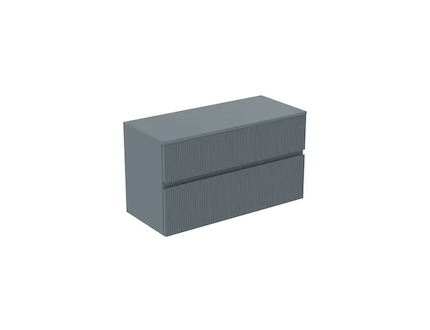 Ideal Standard Finesse - Umyvadlová skříňka, 100x44x56 cm, 2 zásuvky, Ribbed Matt ashblue E3424UQ