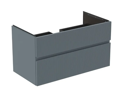 Ideal Standard Finesse - Umyvadlová skříňka, 100x51x55 cm, 2 zásuvky, Ribbed Matt ashblue E3397UQ