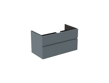 Ideal Standard Finesse - Umyvadlová skříňka 100x51x55 cm, 2 zásuvky, Ribbed Matt ashblue E3446UQ