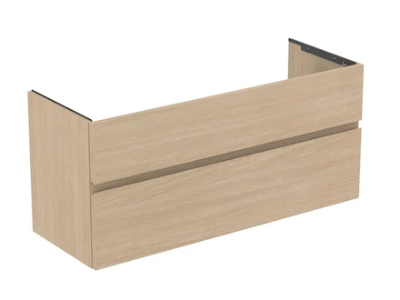 Ideal Standard Finesse - Umyvadlová skříňka, 120x44x55 cm, 2 zásuvky, bílý dub E3385US