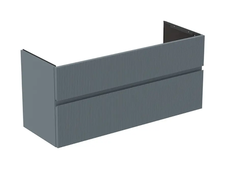 Ideal Standard Finesse - Umyvadlová skříňka, 120x44x55 cm, 2 zásuvky, Ribbed Matt ashblue E3385UQ