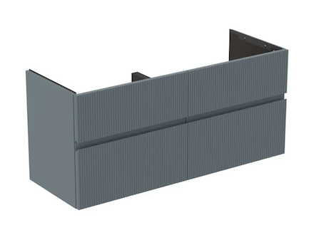 Ideal Standard Finesse - Umyvadlová skříňka, 120x44x55 cm, 4 zásuvky, Ribbed Matt ashblue E3390UQ