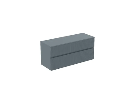 Ideal Standard Finesse - Umyvadlová skříňka, 120x44x56 cm, 2 zásuvky, Ribbed Matt ashblue E3421UQ