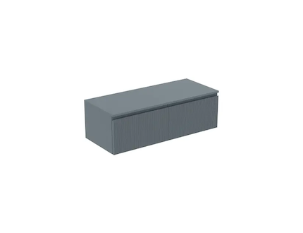 Ideal Standard Finesse - Umyvadlová skříňka, 120x51x38 cm, 2 zásuvky, Ribbed Matt ashblue E3436UQ