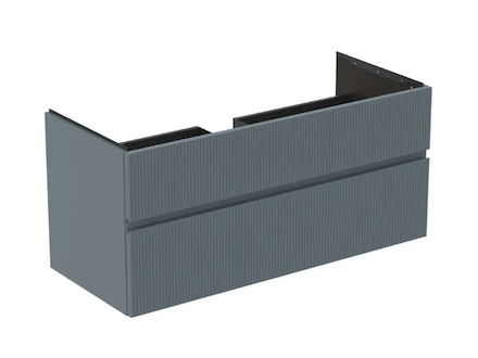 Ideal Standard Finesse - Umyvadlová skříňka, 120x51x55 cm, 2 zásuvky, Ribbed Matt ashblue E3394UQ