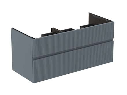 Ideal Standard Finesse - Umyvadlová skříňka, 120x51x55 cm, 4 zásuvky, Ribbed Matt ashblue E3399UQ