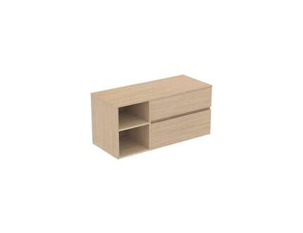 Ideal Standard Finesse - Umyvadlová skříňka, 120x51x56 cm, 2 zásuvky, bílý dub E3438US