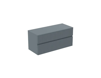 Ideal Standard Finesse - Umyvadlová skříňka, 120x51x56 cm, 2 zásuvky, Ribbed Matt ashblue E3431UQ