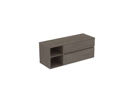 Ideal Standard Finesse - Umyvadlová skříňka, 140x51x56 cm, 2 zásuvky, Dark Elm E3439UR