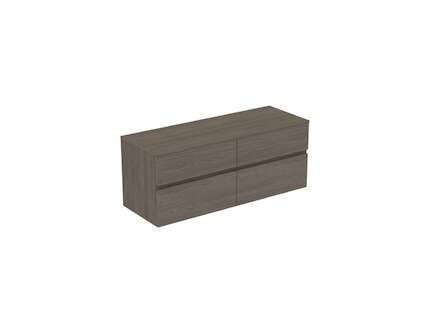 Ideal Standard Finesse - Umyvadlová skříňka, 140x51x56 cm, 4 zásuvky, Dark Elm E3441UR