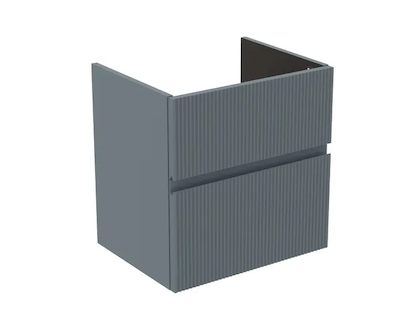 Ideal Standard Finesse - Umyvadlová skříňka, 53x41x54 cm, 2 zásuvky, Ribbed Matt ashblue E3409UQ