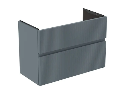 Ideal Standard Finesse - Umyvadlová skříňka, 80x38x55 cm, 2 zásuvky, Ribbed Matt ashblue E3380UQ