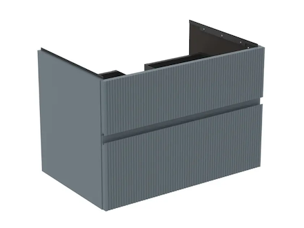 Ideal Standard Finesse - Umyvadlová skříňka, 80x51x55 cm, 2 zásuvky, Ribbed Matt ashblue E3396UQ