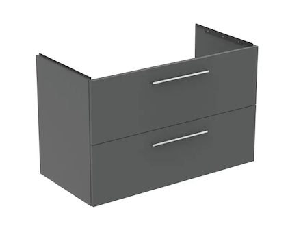 Ideal Standard i.Life B - Umyvadlová skříňka, 100x63x51 cm, 2 zásuvky, levá, šedý matný křemen T5584NG