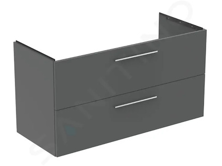 Ideal Standard i.Life B - Umyvadlová skříňka, 63x120x51 cm, 2 zásuvky, levá, šedý matný křemen T5586NG
