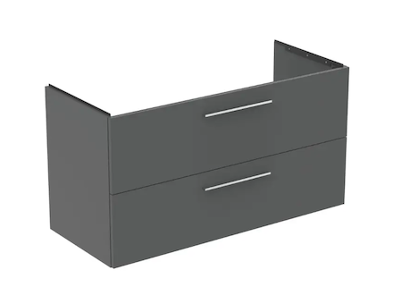 Ideal Standard i.Life B - Umyvadlová skříňka, 63x120x51 cm, 2 zásuvky, pravá, šedý matný křemen T5587NG