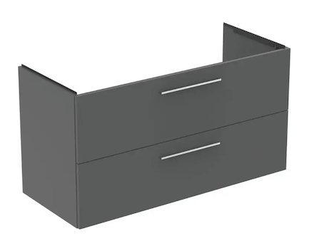 Ideal Standard i.Life B - Umyvadlová skříňka, 63x120x51 cm, 2 zásuvky, šedý matný křemen T5514NG