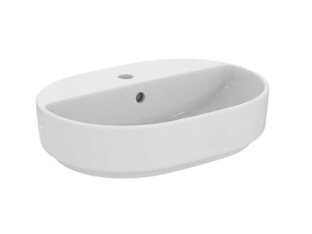 Ideal Standard i.Life O - Umyvadlo na desku 55x40 cm, s přepadem, otvor pro baterii, bílá T573401